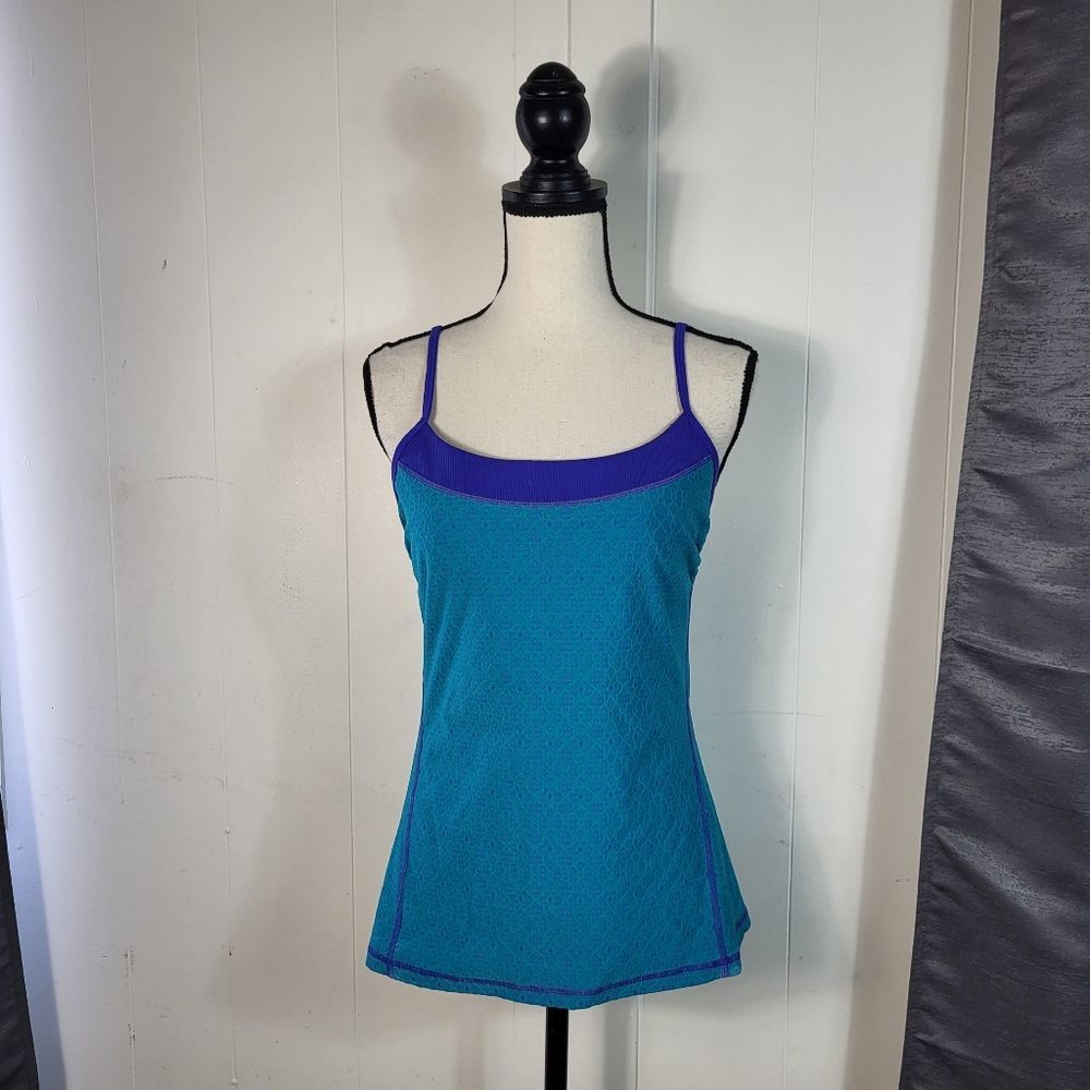 PRANA Blue Purple Textured Natural Athletic Sports Tank Size Medium